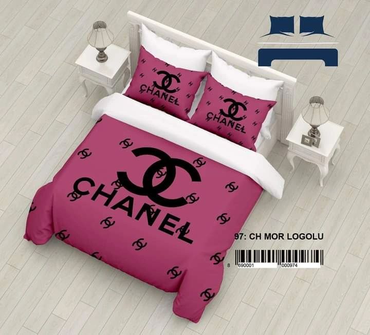 Coco chanel black luxury brand high-end bedding set home decorations in  2023