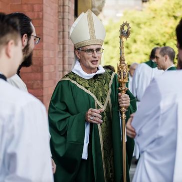 Bishop Thomas Daly with the Diocese of Spokane Washington pictured outside of the Cathedral.