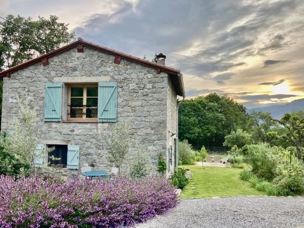 Setting  sun over the Melodia del Canigou lodging in Vernet les Bains. 