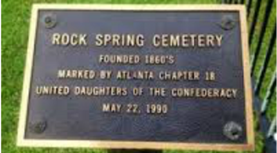 Rock Spring Cemetery
1824 Piedmont Ave. NE 
Atlanta, Georgia
Piedmont Heights