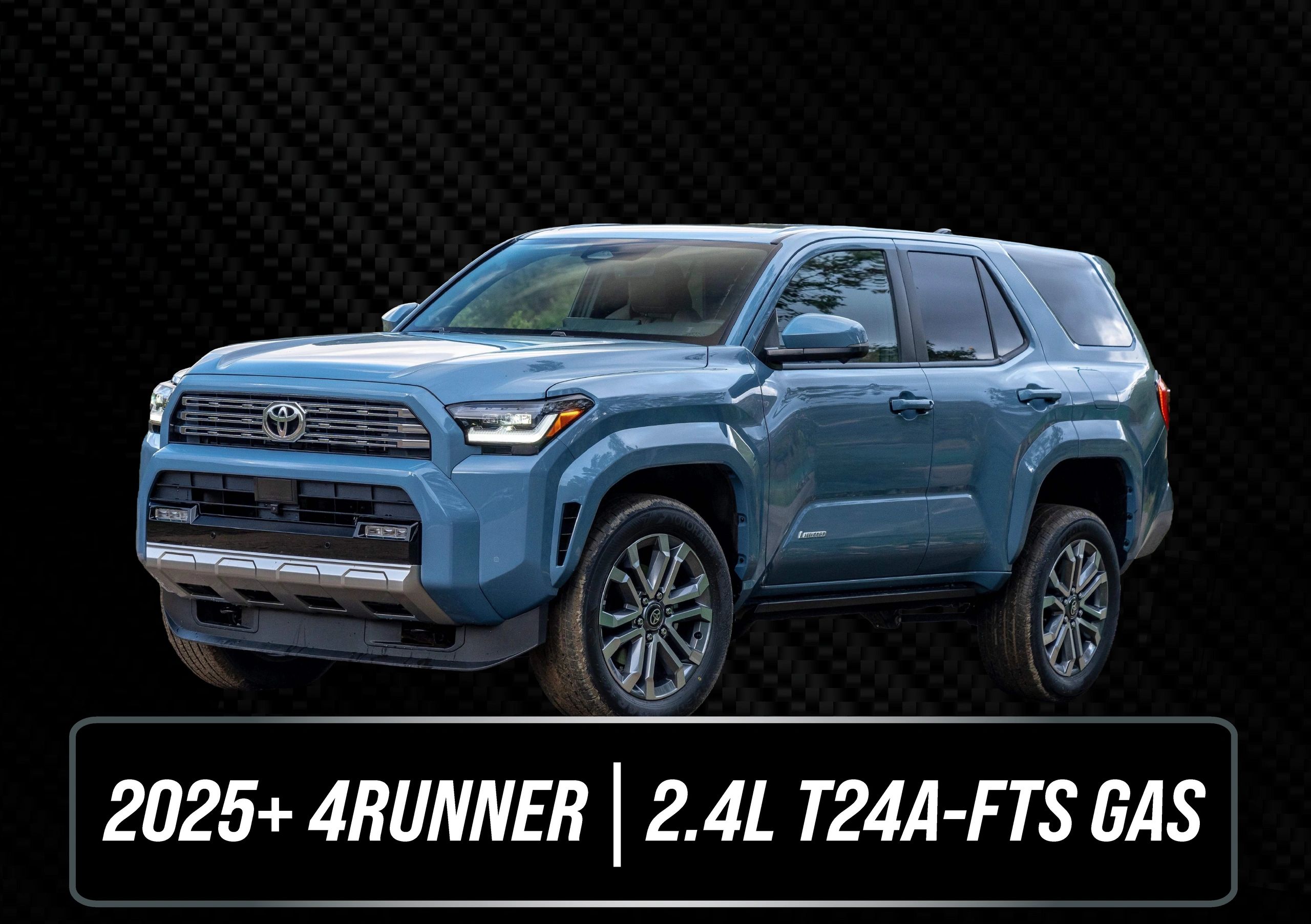 2025 Toyota 4Runner with 2.4L T24A-FTS gasoline engine in blue.