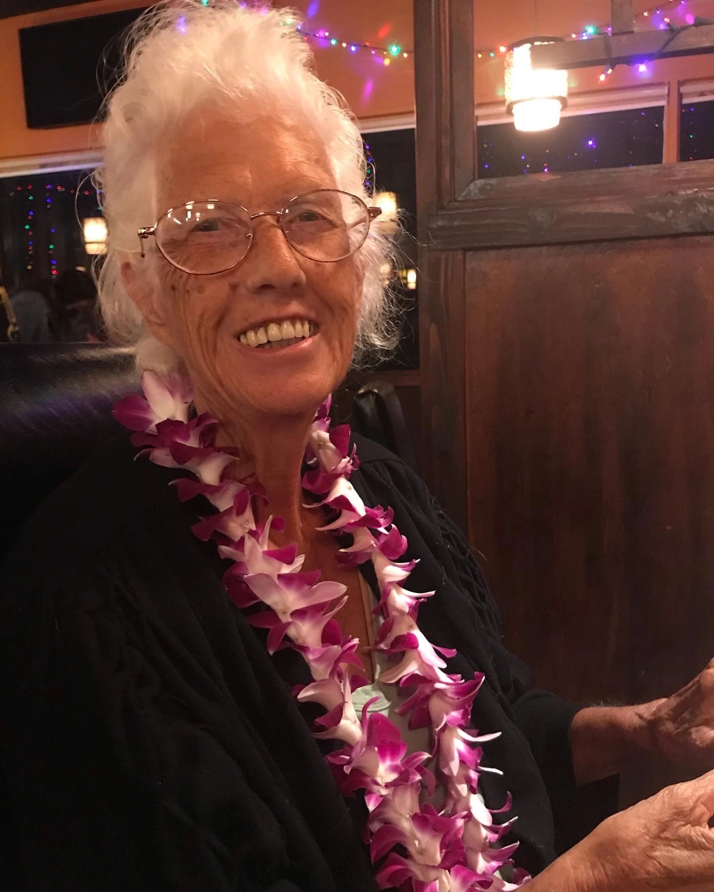 This is Roxanna at her 80th birthday celebration this year in Hilo, Hawaii.