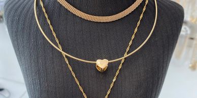 Conjunto Colar e Brinco folheada ouro 18K