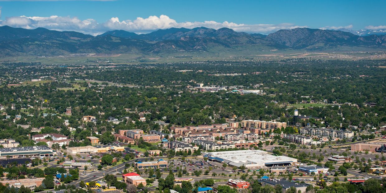 Aerial image of Arvada, Colorado limo service.