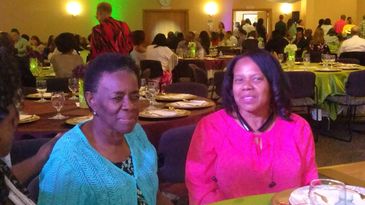 Ann with her client Sarah on the left. Allowing the  family to enjoy Roy and Fatema's wedding.