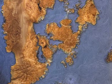 Epoxy, resin and natural wood grain artwork by ripped grain custom woodworking, showcase, and river,