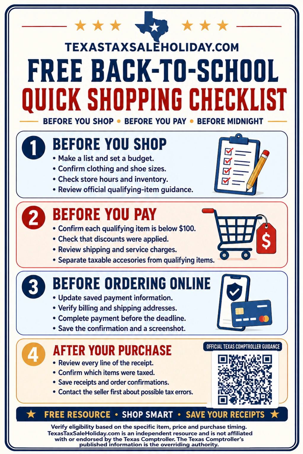 Free Back-To-School Quick Shopping Checklist