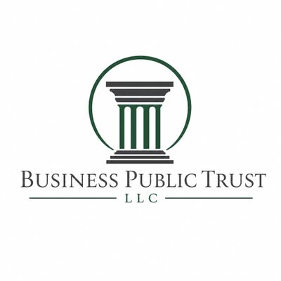 Logo featuring a classical column and the name Business Public Trust LLC.