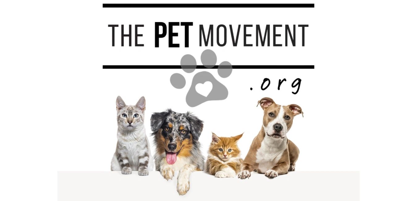 Logo featuring cats and dogs with the text "The Pet Movement".