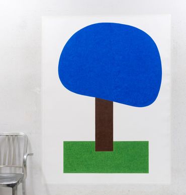 BLUE TREE 52”x71” colored pencil on paper