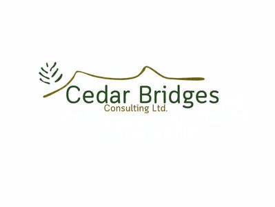 Logo for Cedar Bridges Consulting Ltd. with a stylized bridge and leaf design.