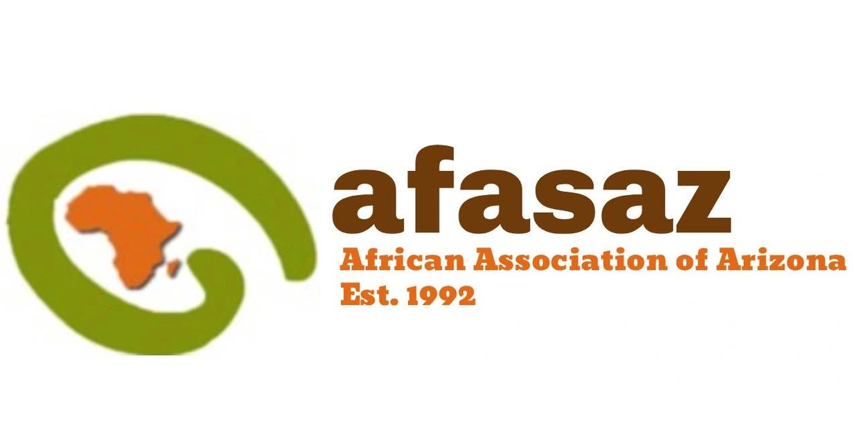 Logo of AFASAZ, African Association of Arizona, with map of Africa.