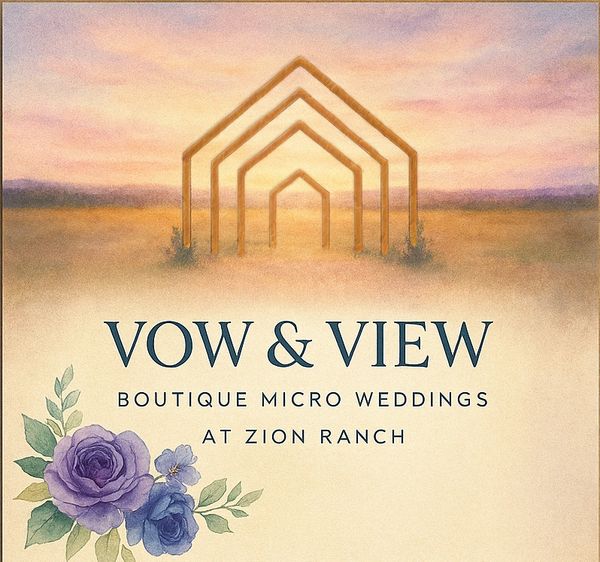 logo for vow and view  boutique micro weddings and vow renewals near Manhattan, Kansas