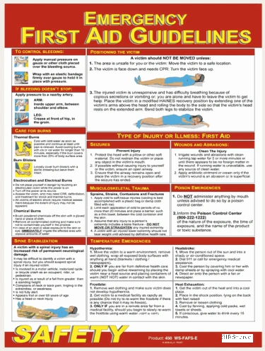 First Aid Guidelines Poster