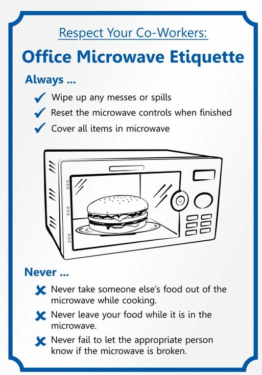 Office Microwave Policy And Signs