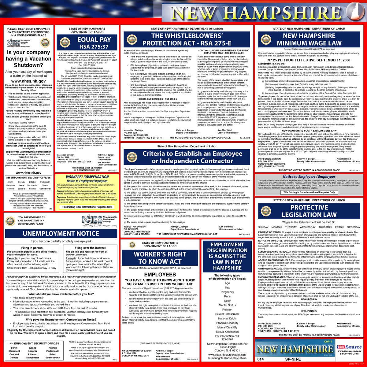 New Hampshire State Labor Law Poster
