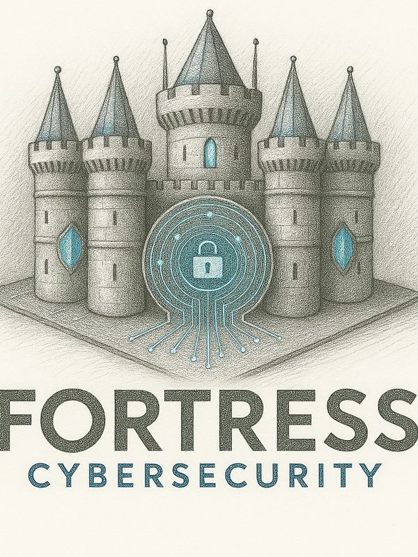 A castle with a digital lock representing cybersecurity fortress.