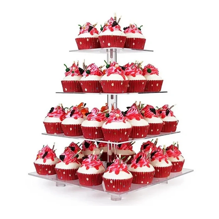 Square Cupcake Stand 4 Tier Cover 