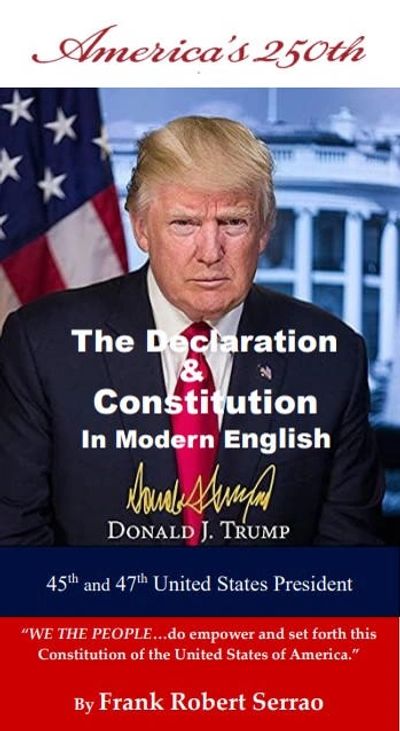 Book cover featuring Donald Trump on America's 250th anniversary.