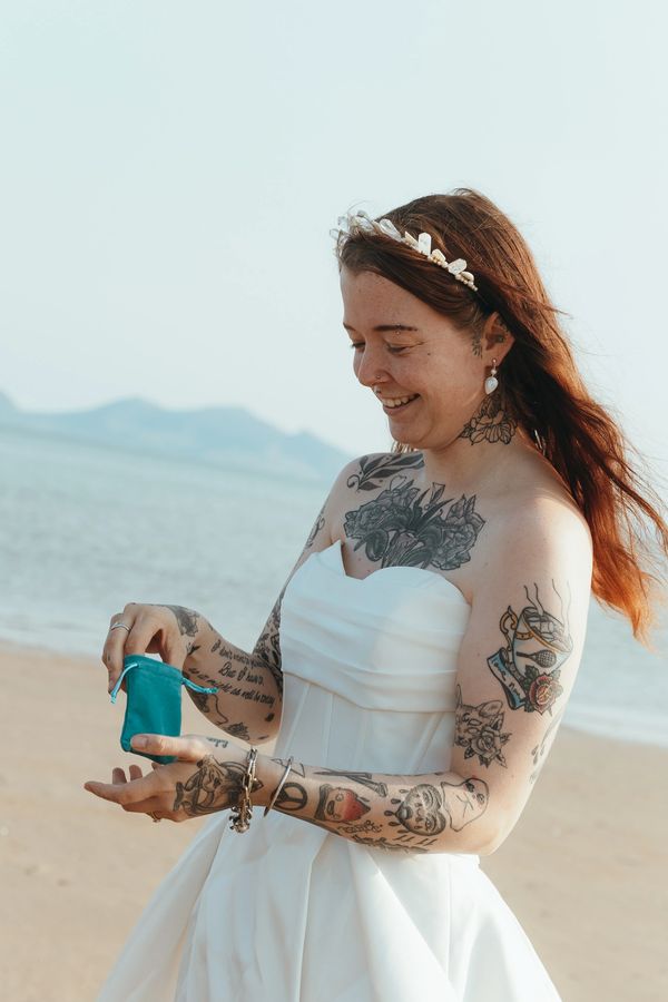 Intuition-led crystal ritual as part of a wedding ceremony - choosing a crystal