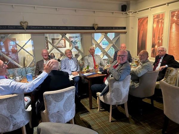 The past masters of Harewood Masonic Lodge enjoying a meal