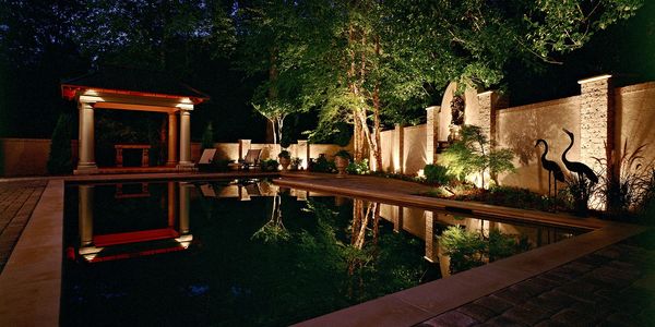 wall lighting around a pool