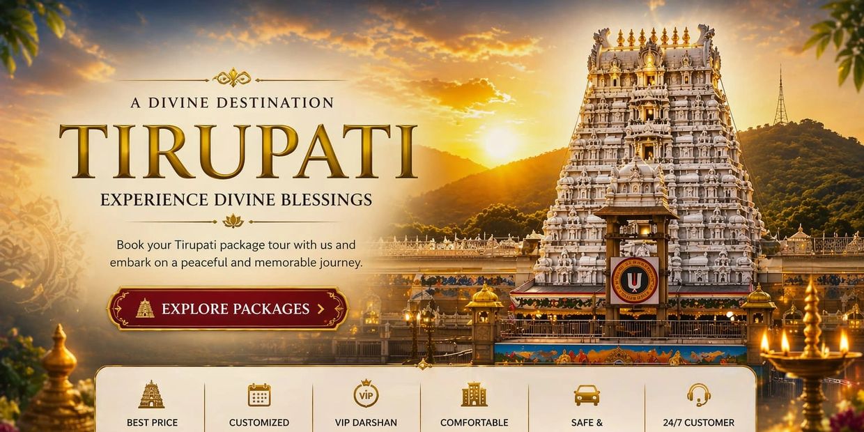 Book trusted Tirupati tour packages from Bangalore to Tirupati Darshan with easy booking options and