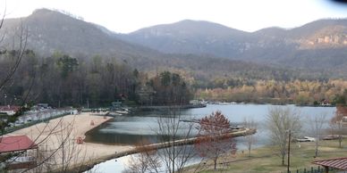 Waterfront area at Lake Lure NC in Winter