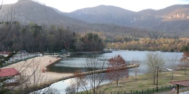 Waterfront area at Lake Lure NC in Winter