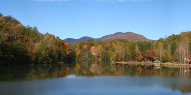 Hickory Nut Lake also known as Mirror Lake at Laurelwood Lake Lure NC