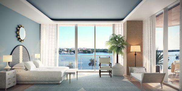 Bedroom at the Forte on Flagler, West Palm Beach's newest development, condos for sale