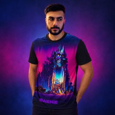 Featuring a large print of Saenz’s Remains of Mecha album artwork. Get your T-shirt and explore more