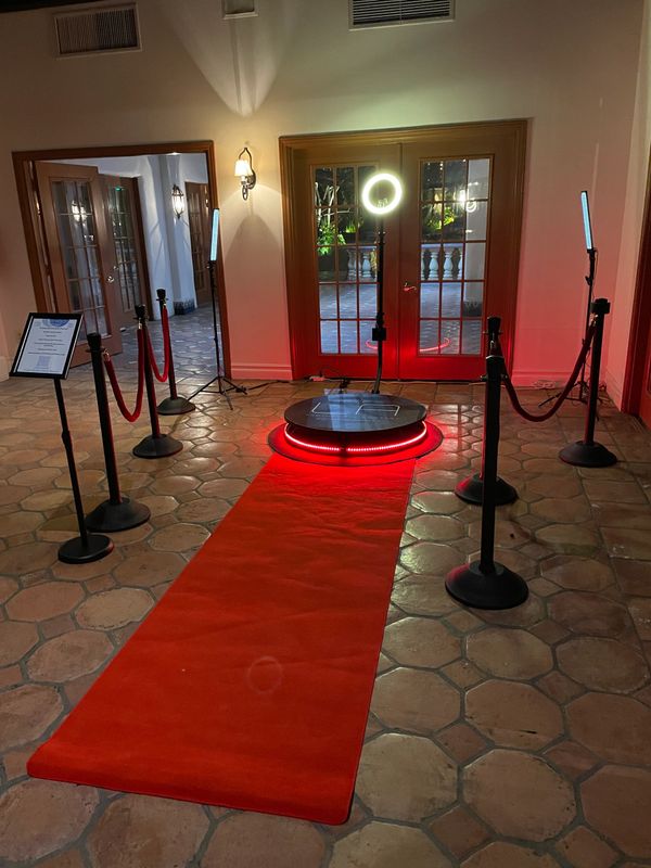 360 Photo Booth Rental Red Carpet Package for a wedding in Orange County, California
