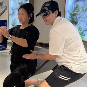 Mel ensuring our client is executing EMS training correctly and safely.