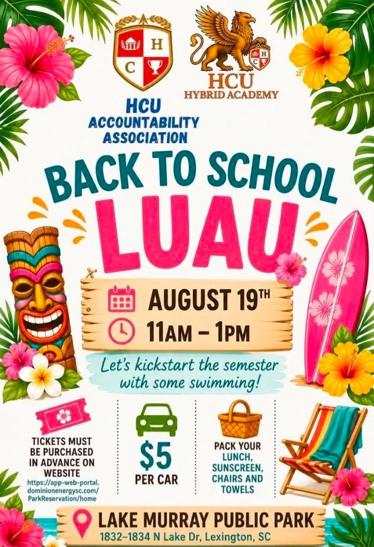 Back to school luau event at Lake Murray Public Park on August 19.