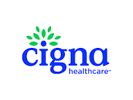 Cigna Healthcare logo with green leaf design.