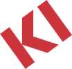 Red letters 'KI' on transparent background.