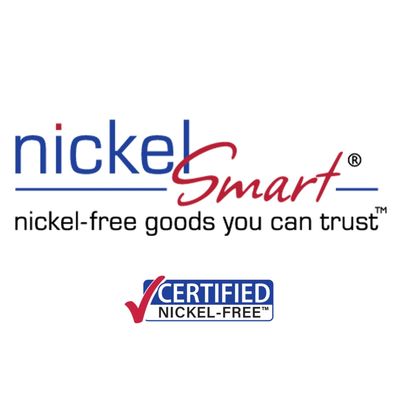 Nickel Smart Logo with text - nickel free goods you can trust.  Certified Nickel Free.