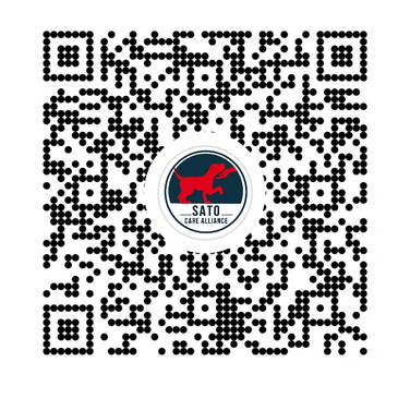 Venmo QR code with SATO Care Alliance logo in the center.