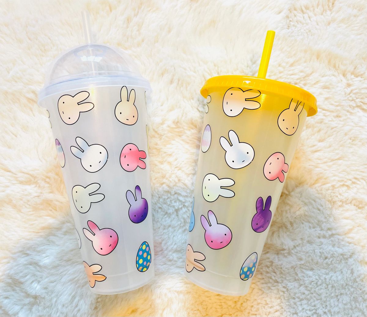 Bulk Pack of 5 Frosted 24oz Easter Colour changing Tumblers with