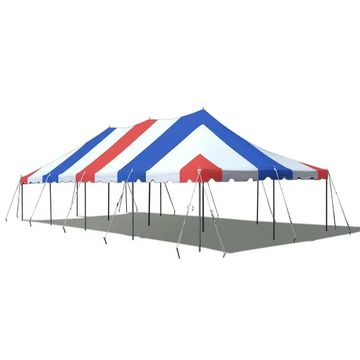 20x40 Pole tent Red,White, and Blue 

Pole tent goes on grass or soft surface. 