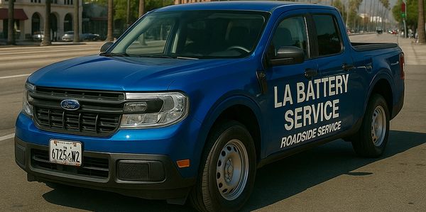 Mobile battery service truck