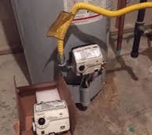 water heater with replacement gas valve.