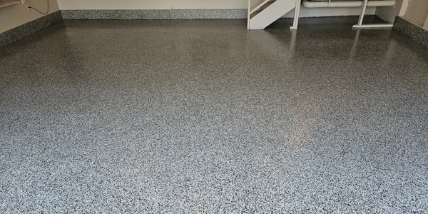 Beautiful epoxy flake floor coating