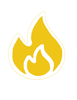 A simple flame icon in yellow and white.