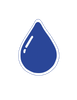 Blue water droplet icon.