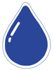 A simple blue water droplet icon.
