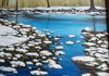 "Chester Creek Winter", acrylic on canvas 16"x20"