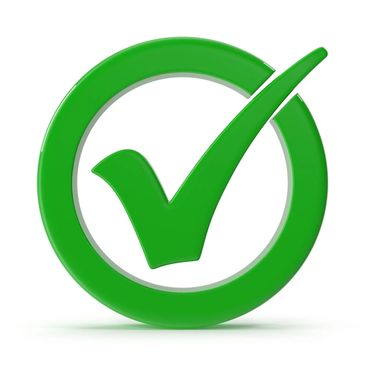 Green checkmark inside a circle symbolizing approval or correctness.