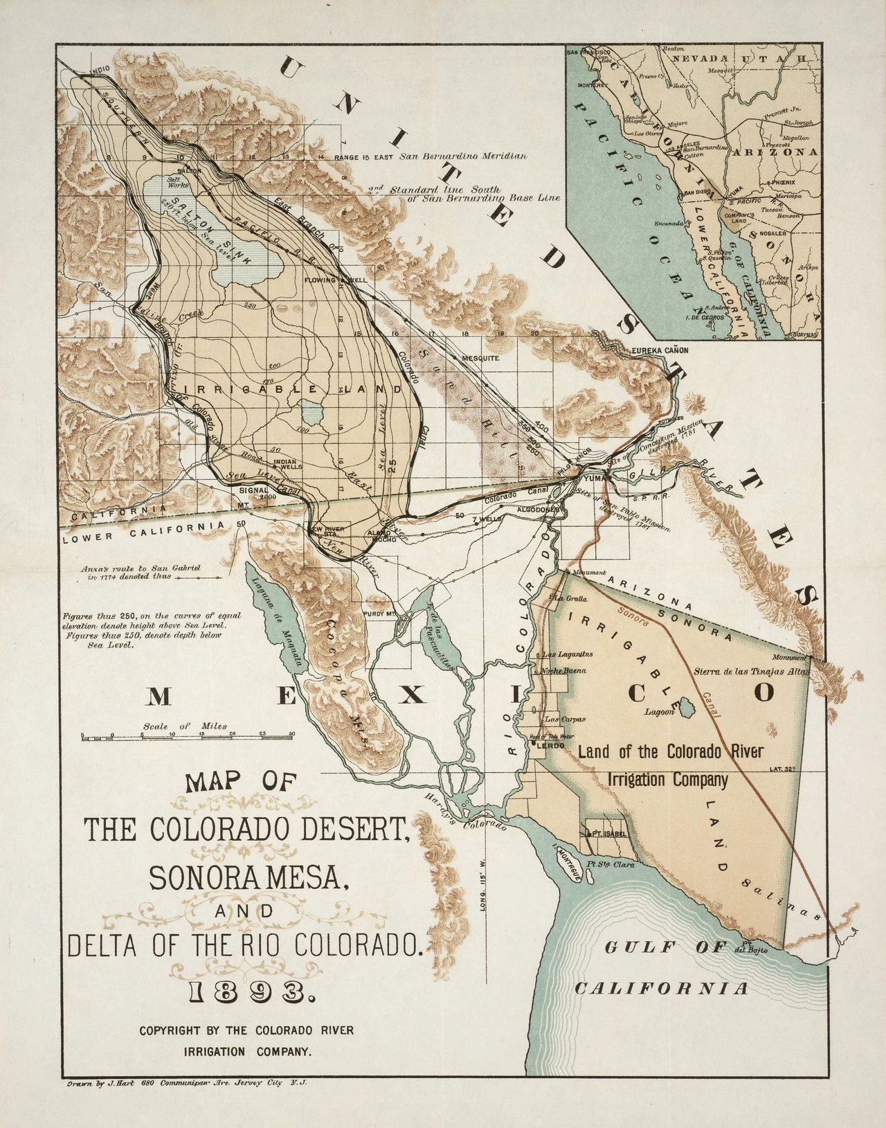 The Colorado River Delta as it appeared in 1893 when strange ruins were said to have been discovered there.